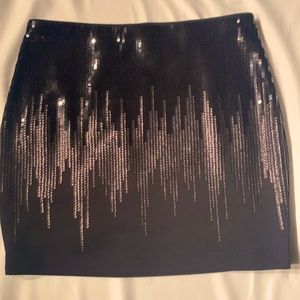 Express black sequence mini skirt size M